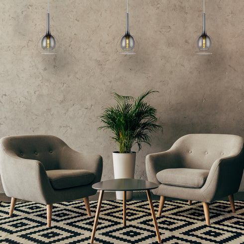 Pendant Luminaire In Smoked Grey LL00005